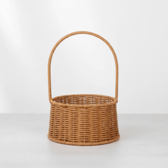 Handmade Woven Rattan Flower Basket Countryside DIY Creative Wicker Floral Arrangement Basket Waist Basket Rustic Boho Home Decor Picnic Tote Centerpiece Planter Gift Idea Garden Storage Craft Display Hanging Handle Portable Lightweight Country Wedding Bridal Shower Autumn Harvest Thanksgiving Hostess Tabletop Decor Christmas Mantel Accent Indoor Outdoor Patio Porch Styling Photography Prop Floral Gift Set