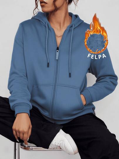 Big City Sudadera Casual De Moda Dama Hoodie Con Capucha Forro interno peluche