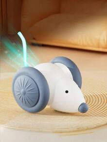 1 jouet interactif pour chat rechargeable par USB, souris automatique à roues en silicone silencieuses, en plastique durable, avec évitement intelligent des obstacles, convient à toutes les races et tailles de chats et d'animaux de compagnie - Multicolore - Voir 10