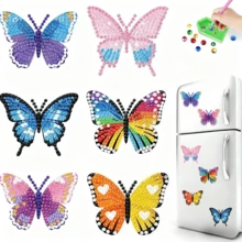 Diamant-Malerei Magnet-Set - Schmetterling Diamant-Kunst Kühlschrankmagnet, Anfänger & Erwachsene DIY Kunsthandwerk Geschenk Heimdekoration