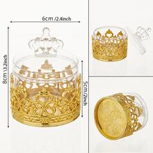 24 Stücke Mini Süßigkeitenbox, goldfarbene Krone und Schwan Accessoire, Transparent Deckel Fenster-Stil Geschenkbox, geeignet für Hochzeit/Geburtstag/Geschlechts-Enthüllung/Braut-Geschenk Party/Fest, Party Dessert Verpackung Präsentationsbox