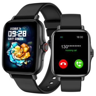 智能手表，1.83英寸多功能运动智能手表，配备无线通话/音乐、消息通知、计步器、久坐提醒和多款表盘壁纸。男女皆宜，兼容安卓和iOS系统。非常适合新年礼物