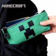 Minecraft 1PC Minecraft Officially Licensed Creeper Pencil Case Large Capacity Portable Pencil Bag Simple Stationery Bag Eraser Sunglasses Cosmetic Brush Storage Box Coin Purse Wallet Office Supplies Halloween Birthday Gift
