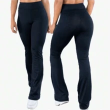 Calça Legging Flare Bailarina Suplex Cintura Alta academia dia a dia - Preto - Visão 3