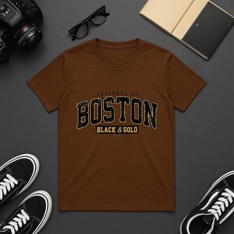 BOSTON.BG Print T-Shirt - 鏽棕色 - 查看 1