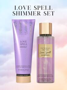 Victoria's Secret Body Fragrance Bare Vanilla Body Lotion And Mist Set Love Spell Pure Seduction Victoria Secret - 愛情咒語閃光套裝 - 查看 4