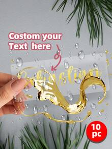 1-10 piezas Etiquetas/Pegatinas personalizadas con nombre, disponibles en múltiples tamaños y colores, reutilizables, resistentes al agua y al desgarro, adecuadas para artículos personales, cristalería, vasos de papel, rollos, globos, pegatinas de caligrafía, decoración de cajas de regalo, temporada de vuelta a clases, Poetcore - Multicolor - Ver 53