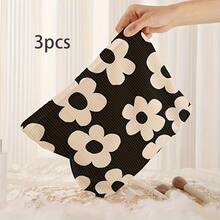 Fashion Storage Ba, Large Capacity With Slippery Lining, Washable Breathable Lightweight Zippered Make Up Container, Canvas Taylor Black And White Floral Printed Travel Bags, Wallet, Handbag, Toiletry Bag, Perfect For Outfit, Stylish Cosmetic Bags