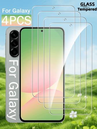 4 片装 Galaxy 屏幕保护膜，高清透明钢化玻璃，防刮