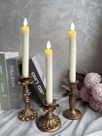 Vintage Nordic Style Black Gold Decorative Candle Holders Are Suitable For Decorating Dining Tables, Adding A Sense Of Luxury And Excellent Atmosphere. They Are Suitable For Decorating Desktop Rooms, Bedrooms, Bedside Tables, Or As Housewarming Gifts, Birthday Gifts, Party Gifts For Family And Friends