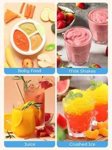 7.4V迷你便携式搅拌机，USB充电式奶昔机，带LED显示屏，小巧榨汁机，可制作奶昔、冰沙和鲜榨果汁 - 小型榨汁搅拌机，即刻提供营养 - 彩色 - 查看 5