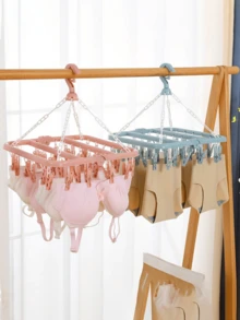 32-zaczepowy, składany, wiszący wieszak na ubrania o dużej pojemności, wieszak na skarpetki, bielizna, wytrzymały wieszak na ubrania, wieszak na ubrania, organizer do przechowywania w domu, łazience, sypialni, szafie, garderobie, domu, akademiku