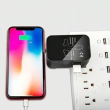 1 个通用旅行适配器，带 2 个 USB 端口，适用于 150 多个国家/地区，一体式壁式充电器，双 USB 端口，110V-240V 输入，适用于电脑配件的电源适配器，美国/欧盟/英国/澳大利亚插头，电涌保护，非常适合商务旅行、旅行、手机、电脑、平板电脑、笔记本电脑 - 查看 8