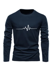 3pcs/Set Men's Casual Everyday Letter Print Long Sleeve T-Shirts, Autumn - Multicolor - View 3