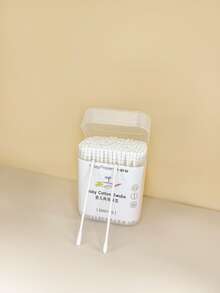 200pcs/Box Baby Cotton Swabs, Newborn Ear & Nose Cleaning, Ultra-Fine Cotton Ball Spiral, Children Cotton Buds Double-Ended Cotton Sticks - Multicolor - View 2