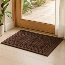 Tapete Capacho Porta Entrada 40 x 60 Borracha Antiderrapante Decorativo Slim Habitat - Listra Marrom - Visão 2