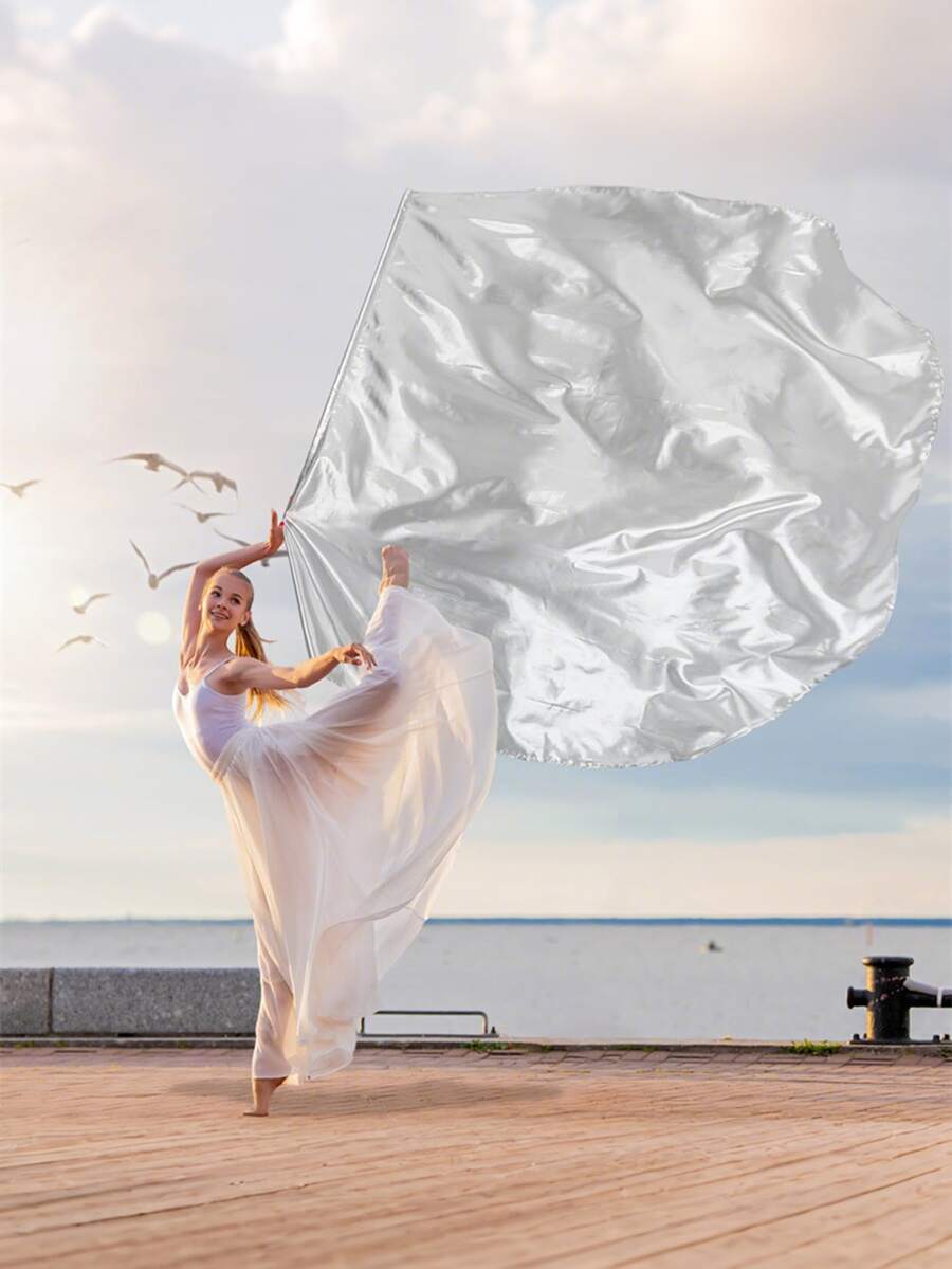 (1 Bandera + Asta de bandera + Bolsa para bandera) Bandera de baile de unicolor, Accesorios de baile, Bandera de baile de unicolor, Bandera semicircular