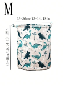 1件婴儿房帆布可折叠衣物收纳篮白色背景恐龙带手柄玩具箱收纳桶可爱轻便适合家庭儿童婴儿房收纳 (图案方向随机) 爱情情人节