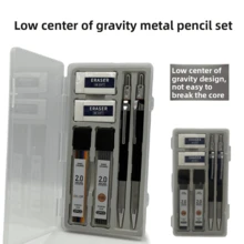 2.0 Low Center Of Gravity Metal Automatic Pencil Set, Industrial Drawing, Manga, Sketching Professional Pencil, High Quality Mechanical Pencil With Lead Refills, Suitable For Drawing, DIY, Journaling, Fine Arts