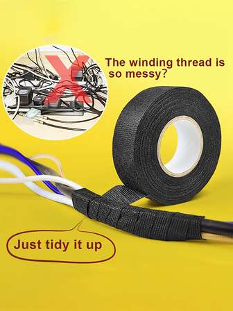15m/590.55inch Heat Resistant Insulation Tape For Automotive Cable Harness, Noise Reduction Cloth Tape