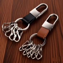 1 Set multifunktionaler Schlüsselanhänger mit Schnellverschluss, praktische Kategorisierung mit mehreren Ringen & Haken, luxuriöser minimalistischer Schlüsselanhänger aus Metall (1 großer Ring + 5 kleine abnehmbare Haken) Taschenbaumler, Geschenkideen für Auto, Lehrer, Freundin, Schwester