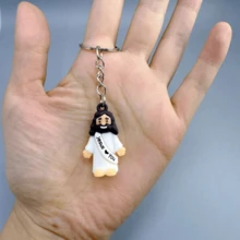 1pc Multicolor Creative Cartoon Jesus You Keychain Pendant, Key Chain Car Bag Ornament, Valentine's Gift For Friends, Daily Use Accessory Valentines Car Accessories Bag Charm School Cute Goth Y2k - 耶穌 - 查看 3
