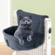1pc Hanging Cat Radiator Bed, Pet Warm Wool Basket Cradle Hammock, Luxury Hanging Cat Bed, Foldable Cat Hammock, Light Gray, Can Be Used With Cat Entertainment Devices - Multicolor - View 11
