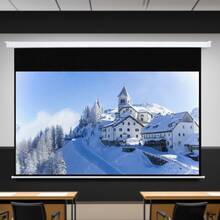 Fabulcozy 100-Inch Motorized Projection Screen (16:9) With Remote Control For Home Cinema, Indoor And Outdoor Use, White - White - View 8