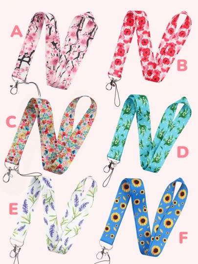1 pièce Porte-badge à cordon long avec imprimé floral et porte-carte d'identité cerise, convient pour les lanyards de téléphone, les consoles de jeu, les lanyards d'appareil photo, les lanyards de documents, les laissez-passer, les cartes de transport, les permis de travail, les certificats de lieu, les concerts, les cocktails, etc. Idéal pour les petits amis, les petites amies, les membres de la famille, les médecins, les infirmières, les cadeaux de fête, les décorations de téléphone portable, les cadeaux de Noël et plus encore. Idées de cadeaux pour sœur, voiture, professeur
