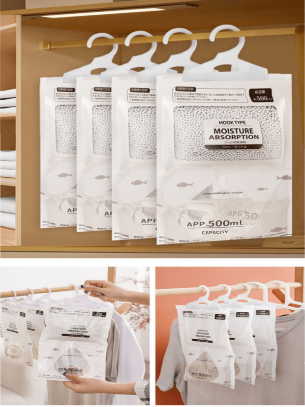 High-Efficiency Calcium Chloride Dehumidifier Bags Without Electricity, Moisture Absorber And Deodorizer, Suitable For Closets, Basements, And Storage Areas
