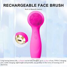 Silicone Face Cleansing Brush, Hot & Cold Face Exfoliating Scrub For Cleaning, Exfoliating And Massage, Waterproof Electric Face Brush For Men & Women - Hồng - Xem 6