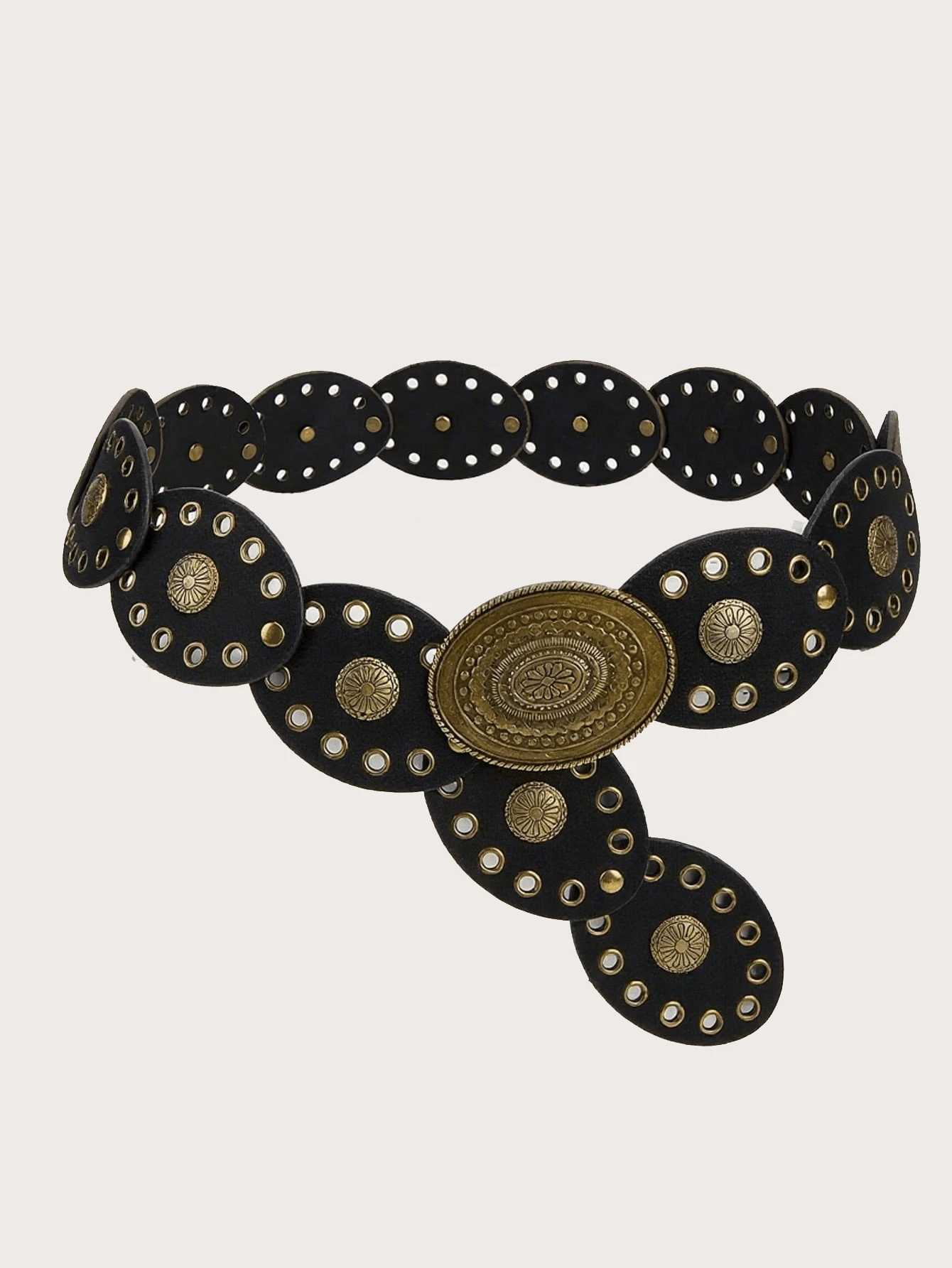 1 chiếc thắt lưng phong cách Bohemian kiểu Tây Cowgirl dành cho nữ, thắt lưng BOHO, thắt lưng kiểu Tây, thắt lưng nhung chắp vá Gothic, phụ kiện thời trang nữ, thắt lưng nhung hình bầu dục khóa hoa màu đồng đen cổ điển mùa thu/đông, phụ kiện váy, thích hợp cho tiệc tùng, bãi biển, lễ hội âm nhạc - màu đen - Xem 1
