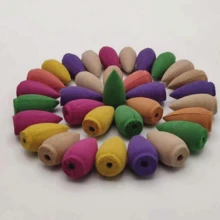 100pcs Natural Backflow Incense - Waterfall Incense Rose, Tulip, Jasmine, Lavender Rose, Natural Meditation And Yoga Gifts, Air Purifying Room Fragrance, Elegant Desktop Decor For Holidays, & - Multicolor - View 1