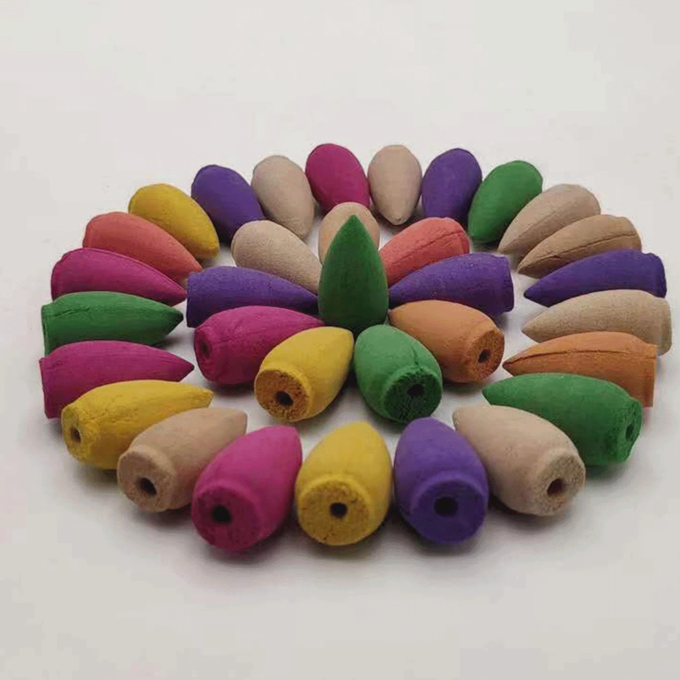 100pcs Natural Backflow Incense - Waterfall Incense Rose, Tulip, Jasmine, Lavender Rose, Natural Meditation And Yoga Gifts, Air Purifying Room Fragrance, Elegant Desktop Decor For Holidays, & - Multicolor - View 1