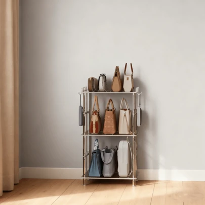 1 Set Acrylic Storage Rack, Easy To Assemble And Disassemble, Floor-Standing Handbag Organizer Suitable For Bedroom, Living Room