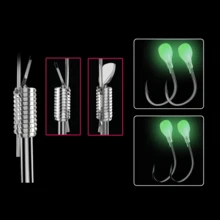 5件套夜光钓组，手工制作，带倒刺鱼钩，适用于海钓和淡水钓鱼 - 彩色 - 查看 6