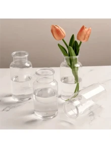 2/5/8/1/10件裝透明小塑膠裝飾花瓶，現代簡約可愛迷你中心裝飾花瓶，適合婚禮新娘禮物、派對生日趴、餐廳桌面裝飾、聖誕節與萬聖節最佳裝飾配件、情人節裝飾花瓶 - 無色 - 查看 7