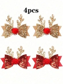 2/4pcs Shiny Antler Butterfly Hairpins, Suitable For Girls' Daily Accessories, Party Decorations, Holiday Gifts, Mother's Day Gifts