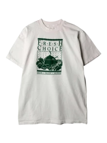 Camiseta impresa con etiqueta azul - Blanco - Ver 1