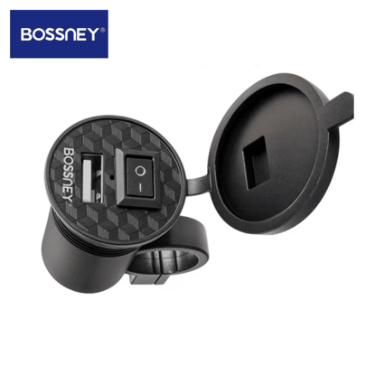 BOSSNEY Cargador para moto,Accesorios para motocicleta, cargador USB, se puede utilizar para cargar teléfonos móviles, con interruptor, multifunción, impermeable.