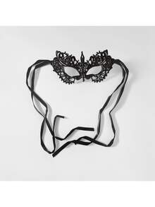 女士蕾丝迷彩眼罩，空心眼罩，万圣节派对装饰，万圣节服装配饰，派对半脸面具，性感迷人，烫金蕾丝眼罩，所有尺寸颜色随机 - 彩色 - 查看 9