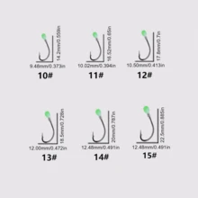 5件套夜光钓组，手工制作，带倒刺鱼钩，适用于海钓和淡水钓鱼 - 彩色 - 查看 7