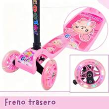 Patín Del Diablo Plegable para Niños | 3 Ruedas + Luz en Llantas + Freno Trasero, Se guridad Garantizada | Patinete para Niñas y Niños, Juguete Ideal para Día del Niño, Un regalo de Navidad y también para el cumpleaños del niño - Rosa - Ver 7