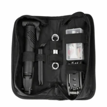 ROCKBROS 14件套自行车维修工具套装，包括气泵、六角扳手和轮胎修理工具 - 黑色 - 查看 9