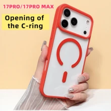 Magnetic Shockproof Transparent Bright Red Bumper Soft Magnetic Charging Protective Case Compatible With MagSafe Shock-Resistant Ultra-Thin Compatible With Iphone Birthday Gift - Red - View 10
