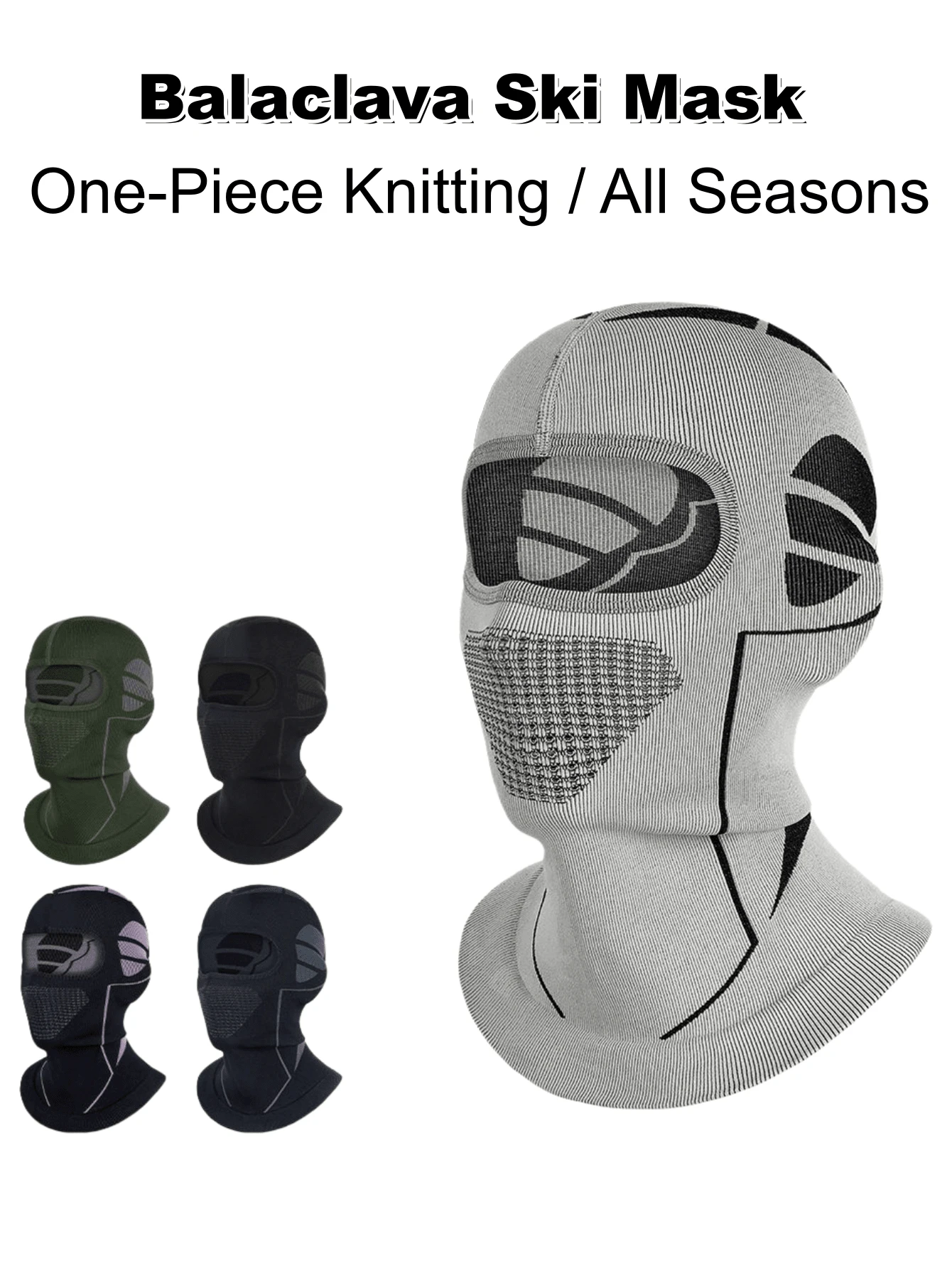 One-Piece Knitting Balaclava Ski Mask For Men Women,Cold Weather Thermal Face Mask For Skiing,Snowboarding,Motorcycle - Multicolor - View 1