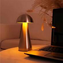 مصباح فطر بتصميم LED حديث قابل للشحن بلمسة، ثلاثي الألوان، مع بطارية ليثيوم بوليمر قابلة للشحن، مناسب لغرفة المعيشة والنوم والمطبخ والبار، مثالي لأجواء عيد الميلاد وعيد الهالوين - مصباح مكتبي قابل لإعادة الشحن - مشاهدة 12