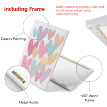 3pcs Colorful Bohemian Pink Rainbow Sun Canvas Poster, Printed Canvas Wall Art, Artistic Wall Painting - Multicolor - View 9