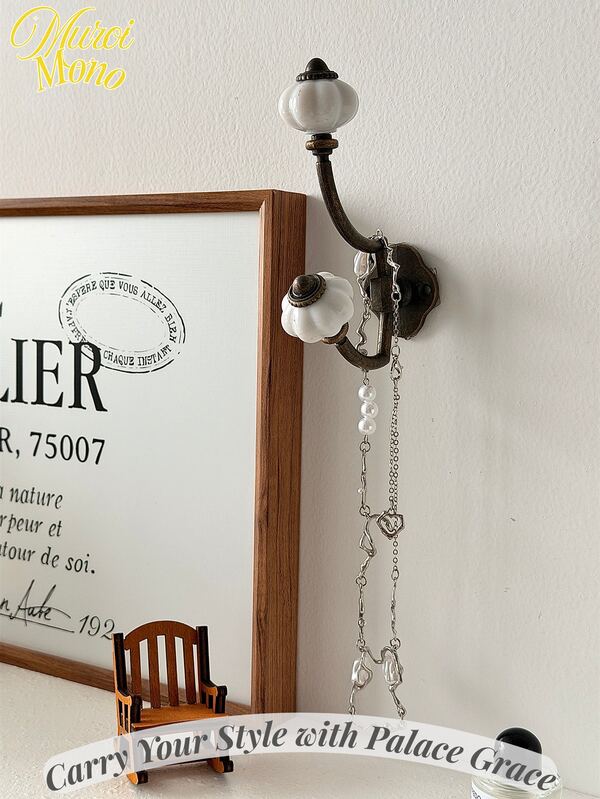 <Carry Your Style With Palace Grace>, Single Wall Mount Size Zinc Alloy Vintage Style Rust Resistant Heavy Duty Antique Bronze Hook For Home Decor DIY Project Vintage Metal Accessories Wall Hanging Rustic Ornamental Decor