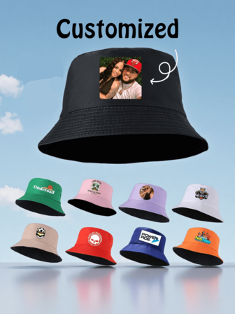 Customized Bucket Hat, Upload Photo/Image To Create Your Unique Personal Hat For Outdoor Activities, Travel, Hiking, Company Team Events, Customized Logo Advertising Hat